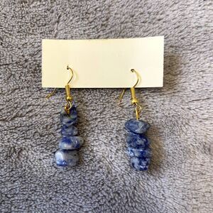 Handmade Blue Crystal Chip Earrings